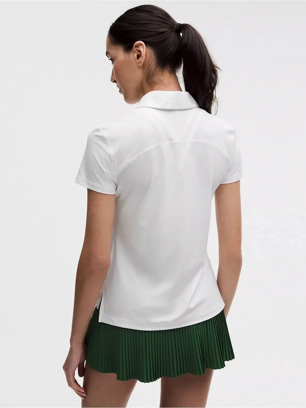 Lululemon Quick-Dry Short-Sleeve Polo Shirt Straight Hem size 2 white